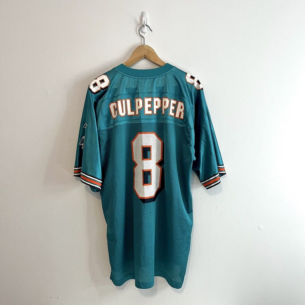 2000s Reebok Daunte Culpepper #8 Miami Dolphins Teal NFL Football Jersey Y2K L